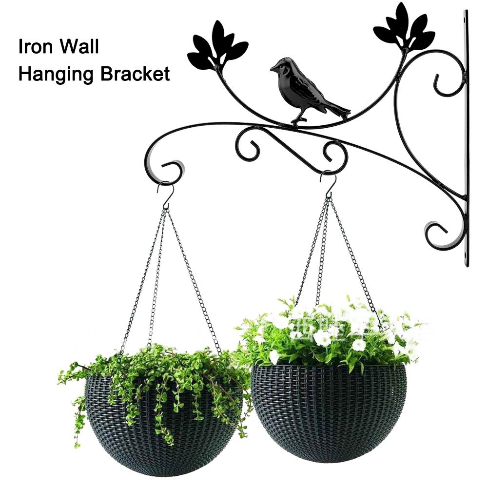 Iron Wall Hanging Bracket Plant Hanger Flower Pot Hook for Home Garden Decor