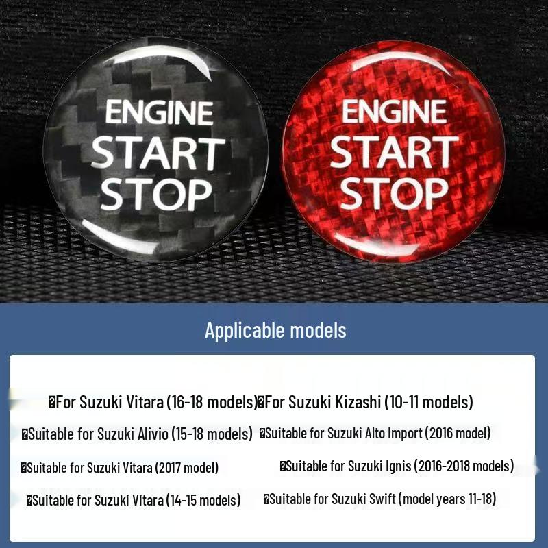 Real Carbon Fiber One-Button Start Ignition Sticker for BMW, Mercedes-Benz, VW, Toyota, Nissan, Honda, Suzuki
