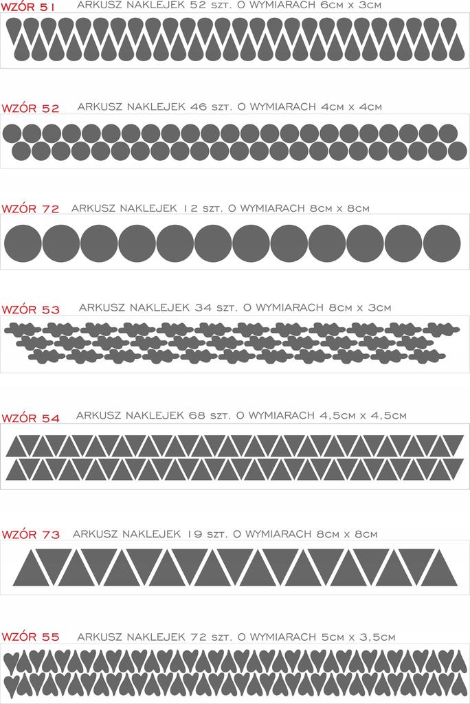 Wall stickers dots, stars, triangles