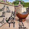 Metal Dog Garden Statue, Outdoor Yard Art Dog Silhouette Decoration Black Garden Stake for Yard Garden Lawn