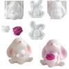 Cute 3D Rabbit Silicone Mold Bunny Aromatherapy Cup Gypsum Candle Mold Easter Diy Craft Moulds Reusable Handmade Tool Home Decor