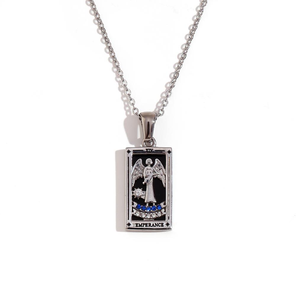 E.B.belle Original New Tarot Queen Lover Magician Moon Necklace Tarnish Free Stainless Steel Jewelry 18K Gold Plated Decoration