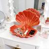 3D-Printed Shell Shape Jewelry Organizer Tray Pearl Luster Desktop Storage Decoration for Earrings Rings Bracelets Lipstick Gift