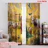 2pcs,2D Plane Printing Creative Curtains Krishnas Serenade Polyester Woven (without Rod) Room Decor Ldeal for Bedroom, Living