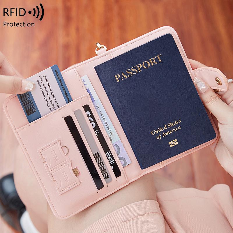 Multifunctional Travel RFID Passport and Document Holder with Detachable Lanyard