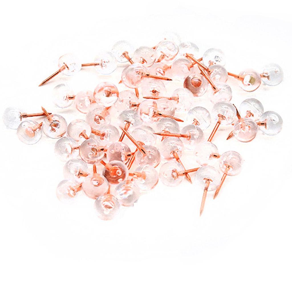 100pcs Push Pins Transparent Ball Push Pins Fixed Pins Press Pins Suitable for Home Office and Craft Projects with Box