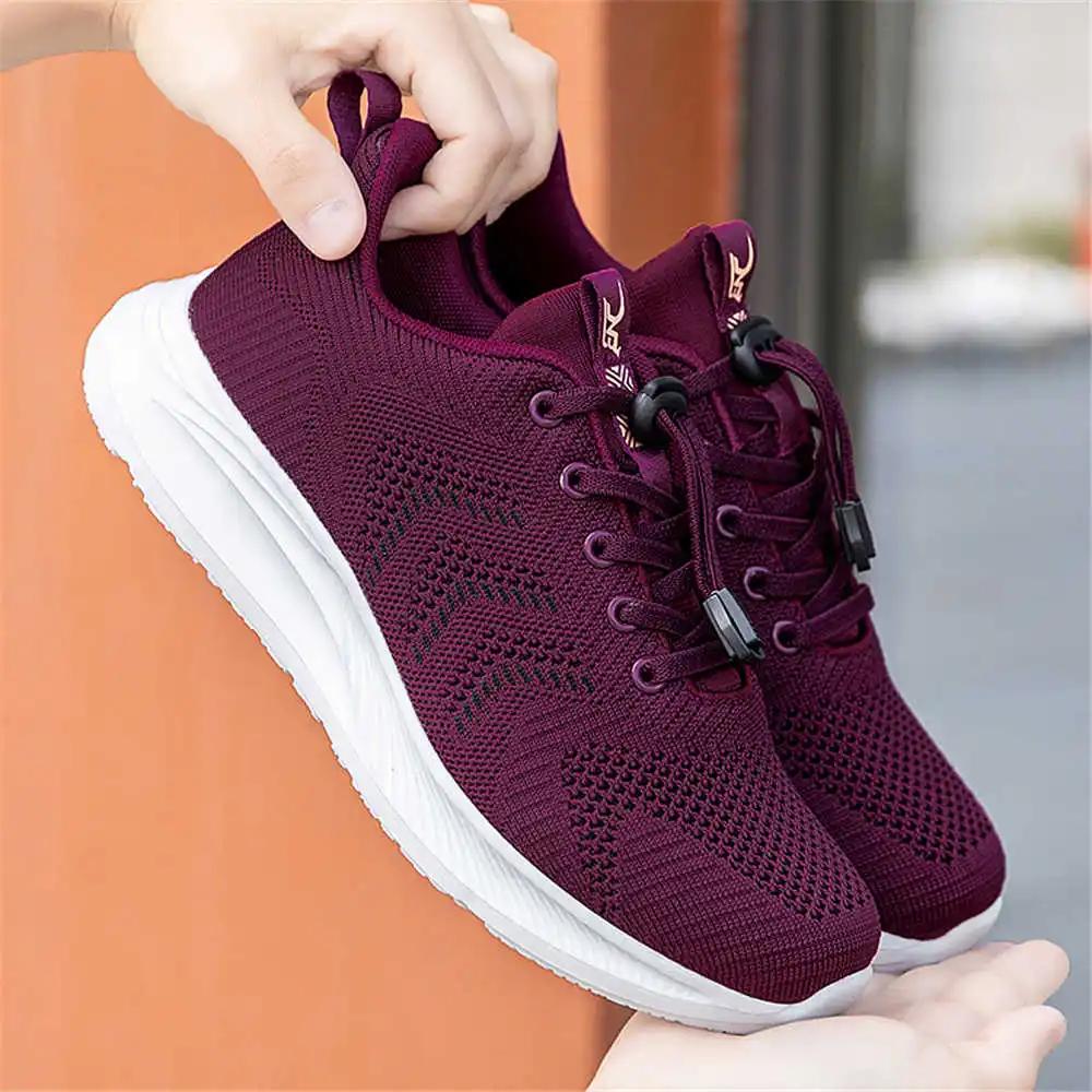 Fashion Round Foot Knitting Thick Sole Sneakers Women Dress Heels Silver Brand Women Shoes Sport Sapatenos Temis Sneacker Deadlift
