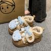 Fashion Women's Fashion Flat Shoes Winter New Round Head Suede Cartoon Decoration Thick Soles Soft Soles Non-slip Low Top Shoes