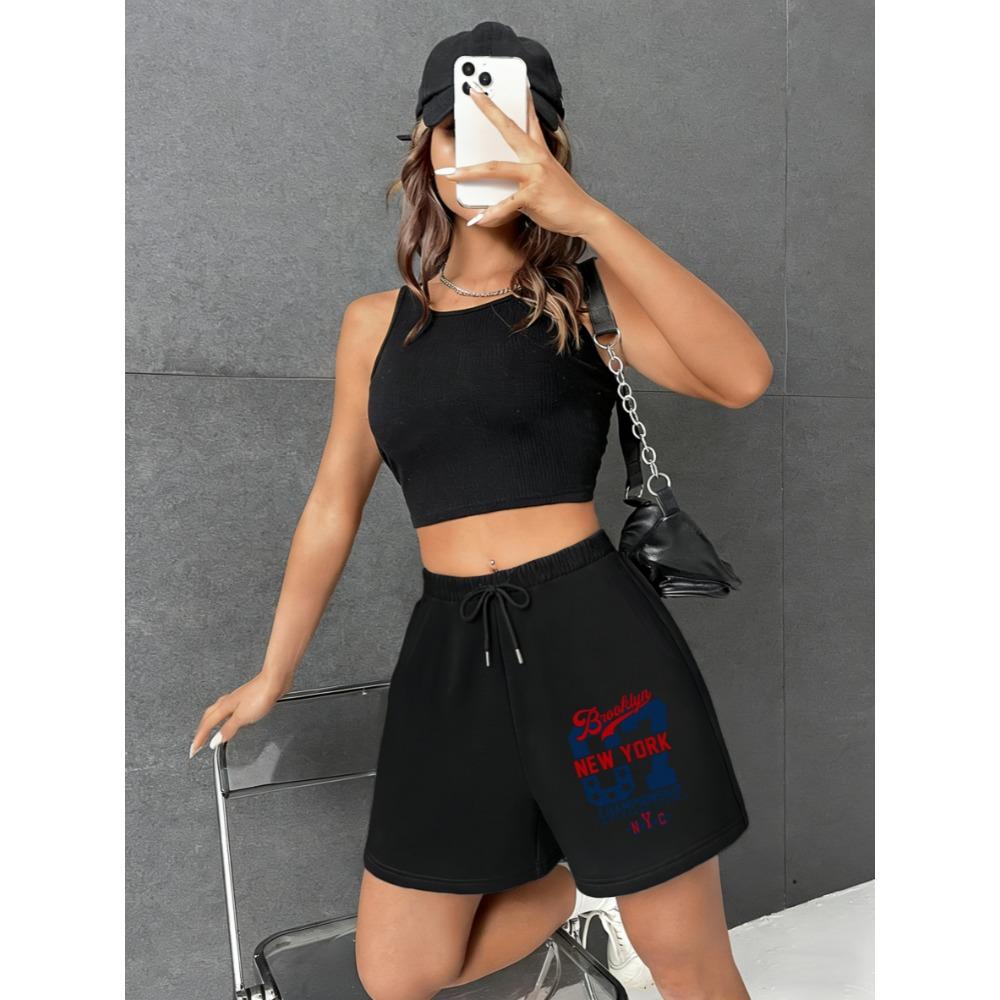 

Pant Brooklyn New York Number 07 Printing Women S Shorts Comfortable Loose Pants Gym Wide Leg Clothing Short Pant S