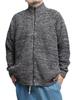One Colors Knit Thick Stand Size Black Mix Men's Blouson, Zip-Up Sweater/Cardigan, 5L,