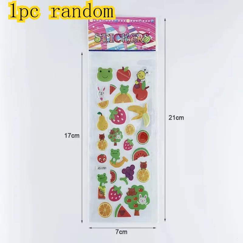 1/20pcs 3D Bubble Sticker Fruits And Vegetables Various Styles Reusable Children Sticker Toy Birthday Gift for Boys Girls