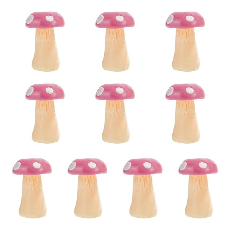 10Pcs Resin Mushrooms for Garden and Home Decoration Ornaments for Cake Decorating Ornaments