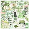 10/30/50pcs Green Vintage Cartoon Aesthetic Stickers Kawaii Girls Decal DIY Scrapbooking Notebook Laptop Waterproof Sticker Gift