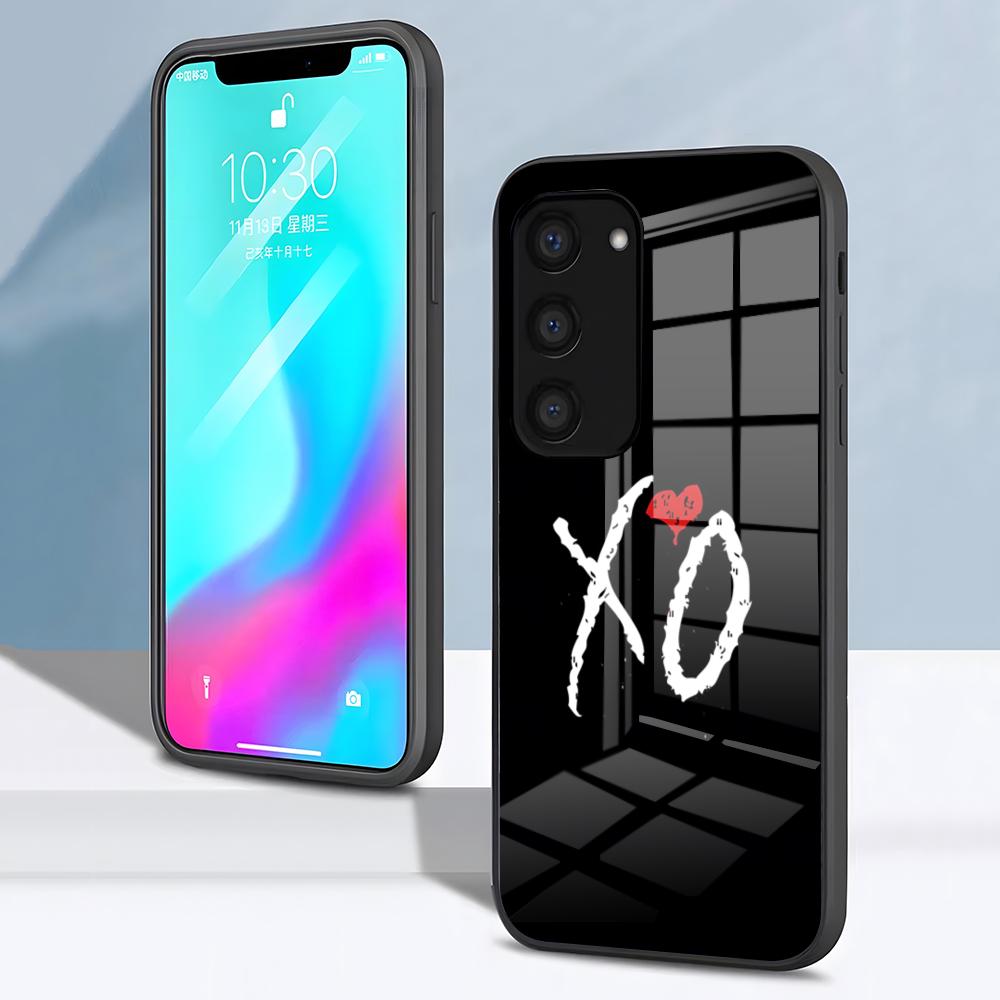 The W-Weeknd XO Singer Phone Case For Samsung S26 S25 S24 FE S23 S22 S21 Plus S20 Ultra Note20Ultra Black Glass Cover