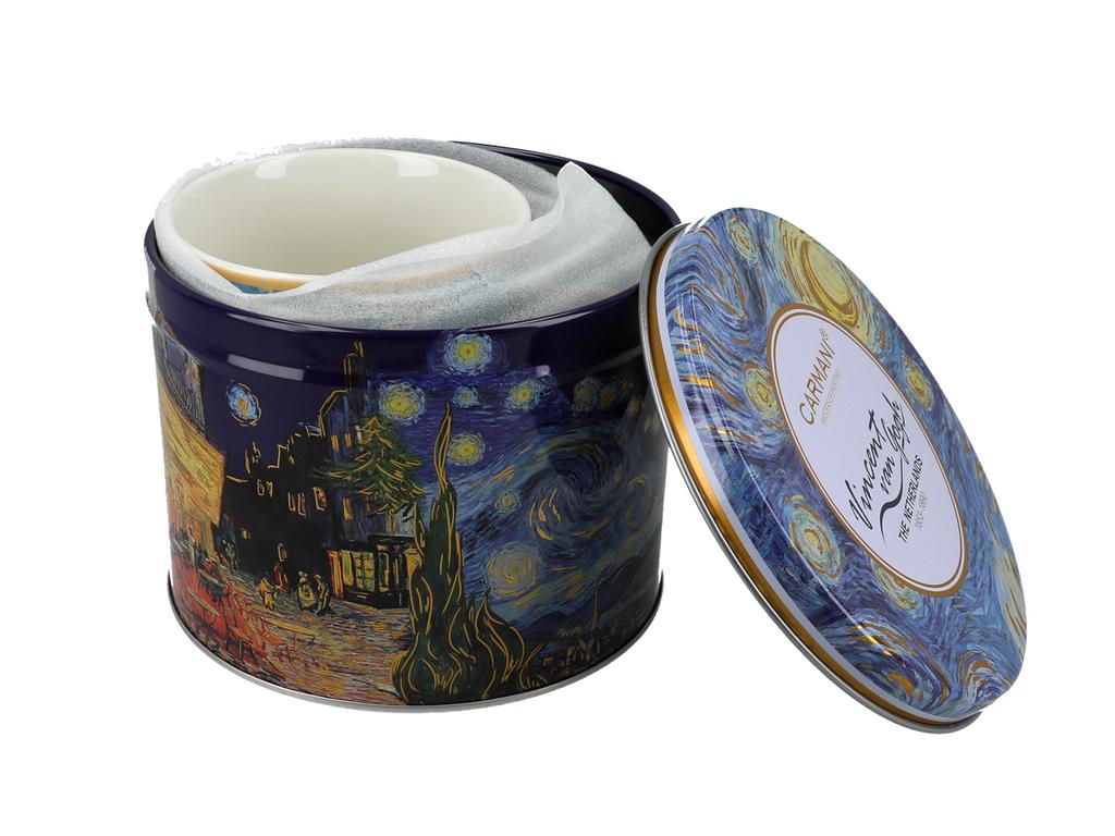 Kubek Porcelanowy W Puszce Van Gogh Kwitnący Migdałowiec Prezent Carmani