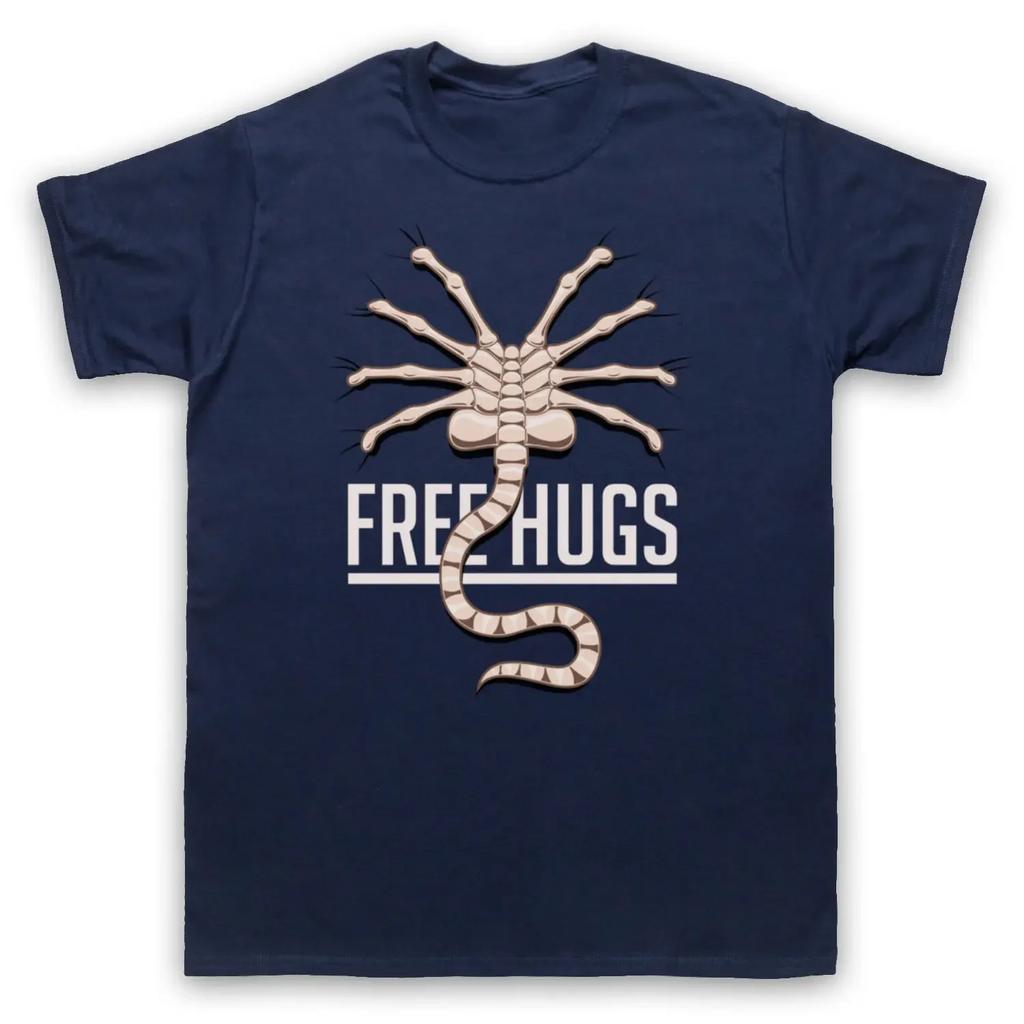 Funny Facehugger Alien Free Hugs Scifi TShirt 100 Cotton ONeck Summer Short Sleeve Casual Mens Tshirt Size S3XL