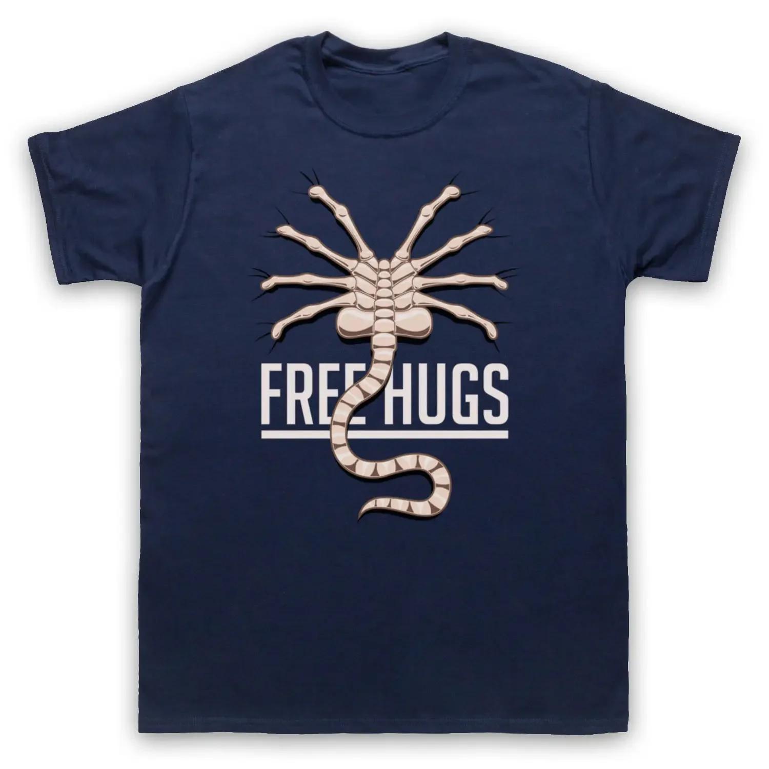 Funny Facehugger Alien Free Hugs Scifi TShirt 100 Cotton ONeck Summer Short Sleeve Casual Mens Tshirt Size S3XL S