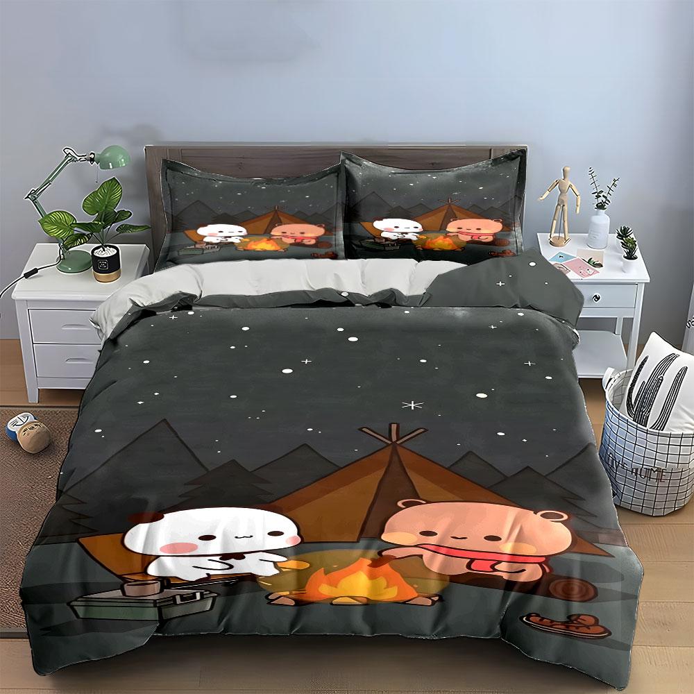 Cozy campfire under starlight. Bedding sets Duvet covers Pillowcases(1* Duvet Cover 2* Pillowcases without duvet insert)