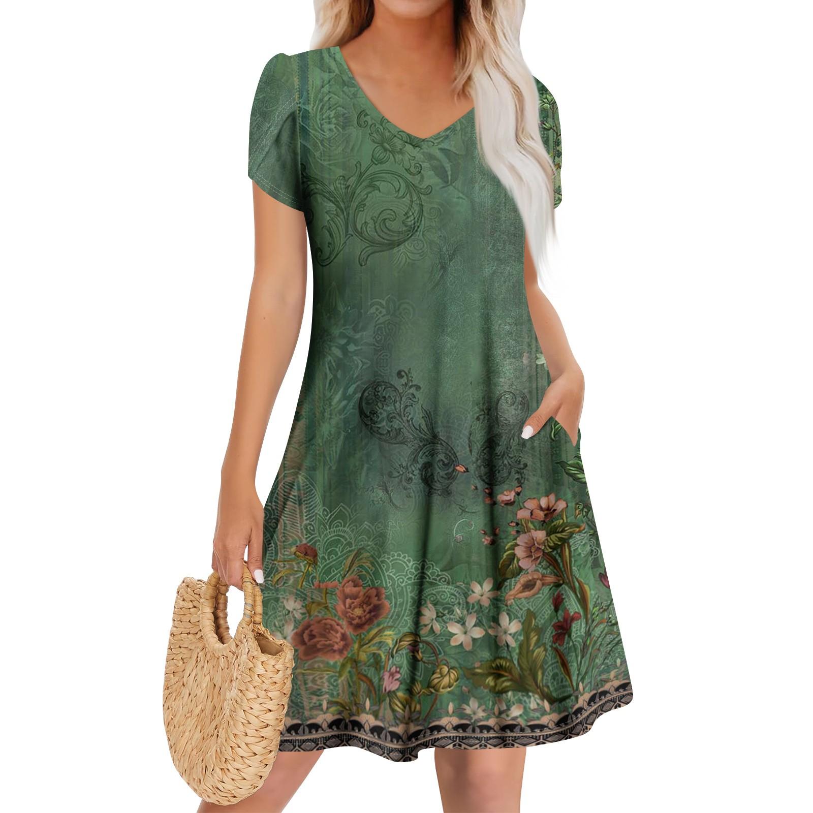 

Женское повседневное модное платье с V-образным вырезом и коротким рукавом, стильное свадебное платье для гостей XXXL