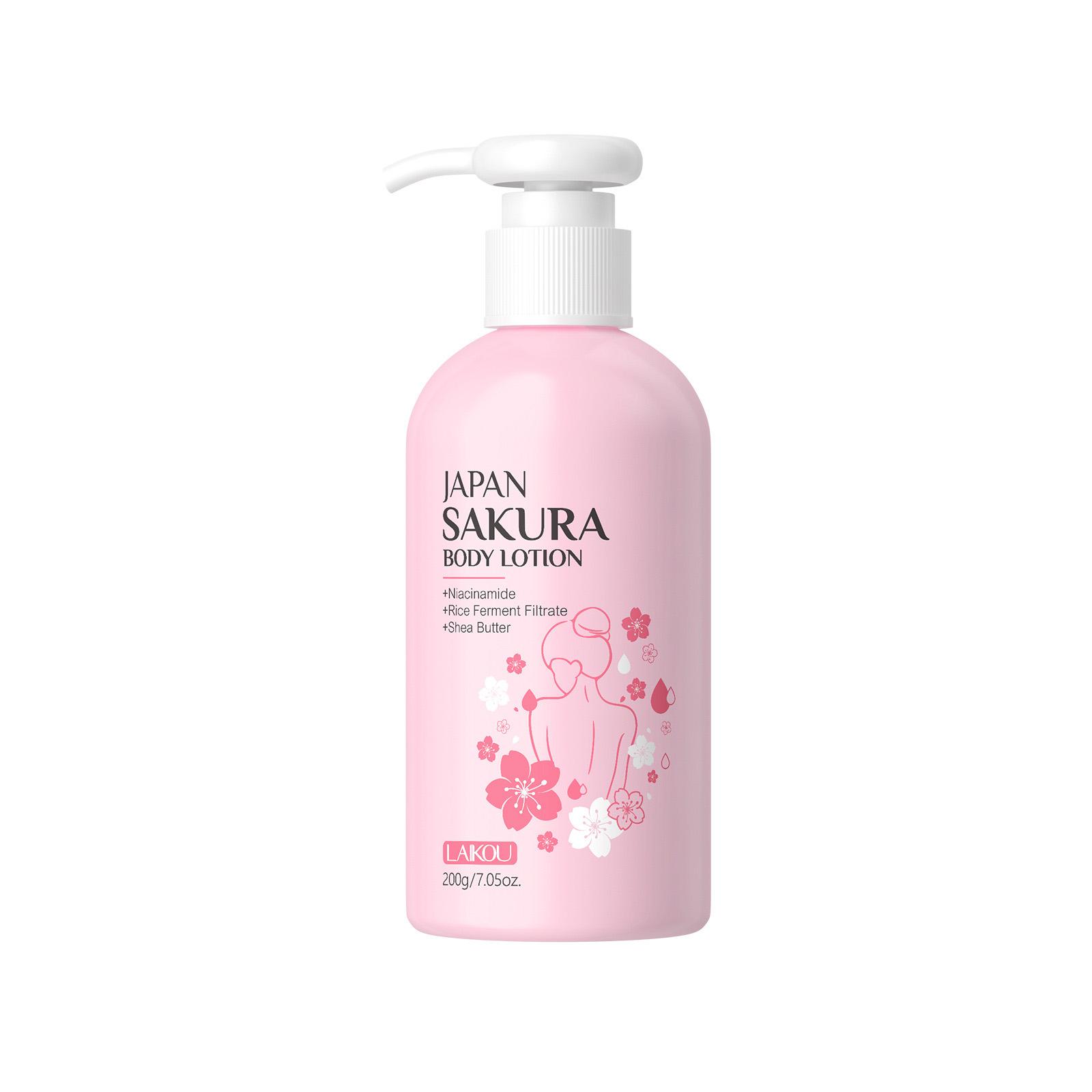 Laikou Kirschblüte Körperlotion Feuchtigkeitsspendend & Reparierend Winterrissige Hautpflege Feuchtigkeitsspendend Ohne Fettigkeit 200g/120g white