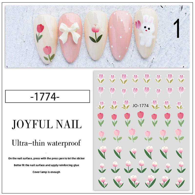 

Наклейки для ногтей Тюльпан Маленький Цветок Лепесток Лист Наклейка для ногтей Водонепроницаемая Лента С клейкой основой as the picture