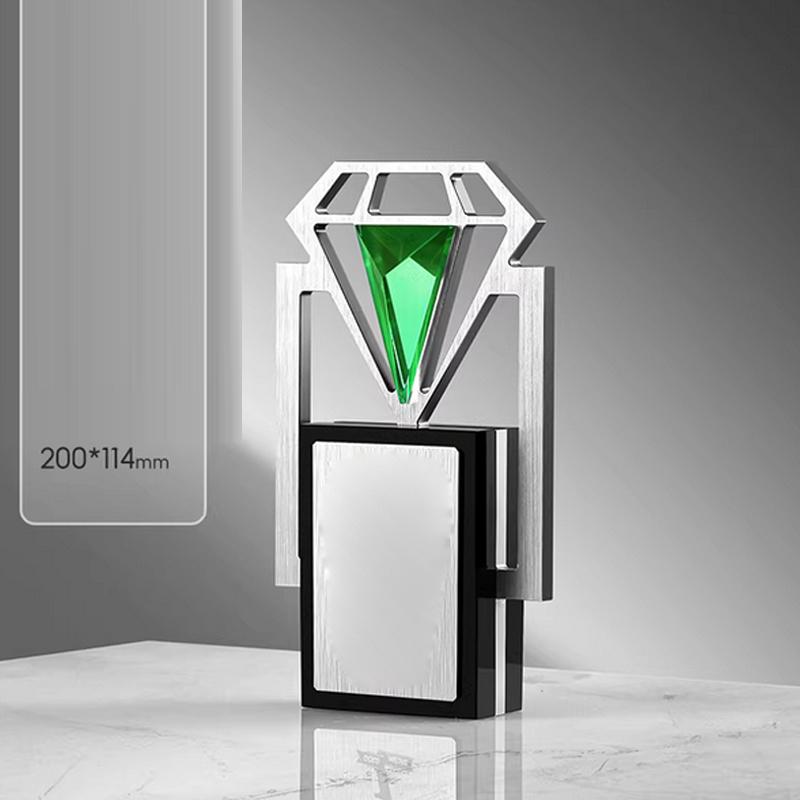 Customized Creative Metal Crystal Trophy, Honor Leaf Medal, Premium Company, Excellent Employee Souvenir, Home Decoration, 1Pc