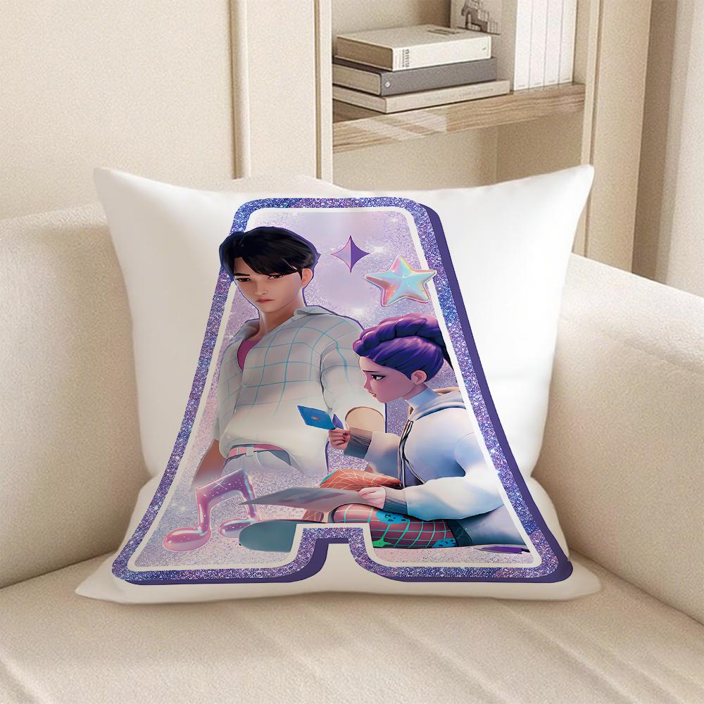 KPop Demon Hunters anime Style 26 letters popular Character Pillowcase fashion Home Decoration Items