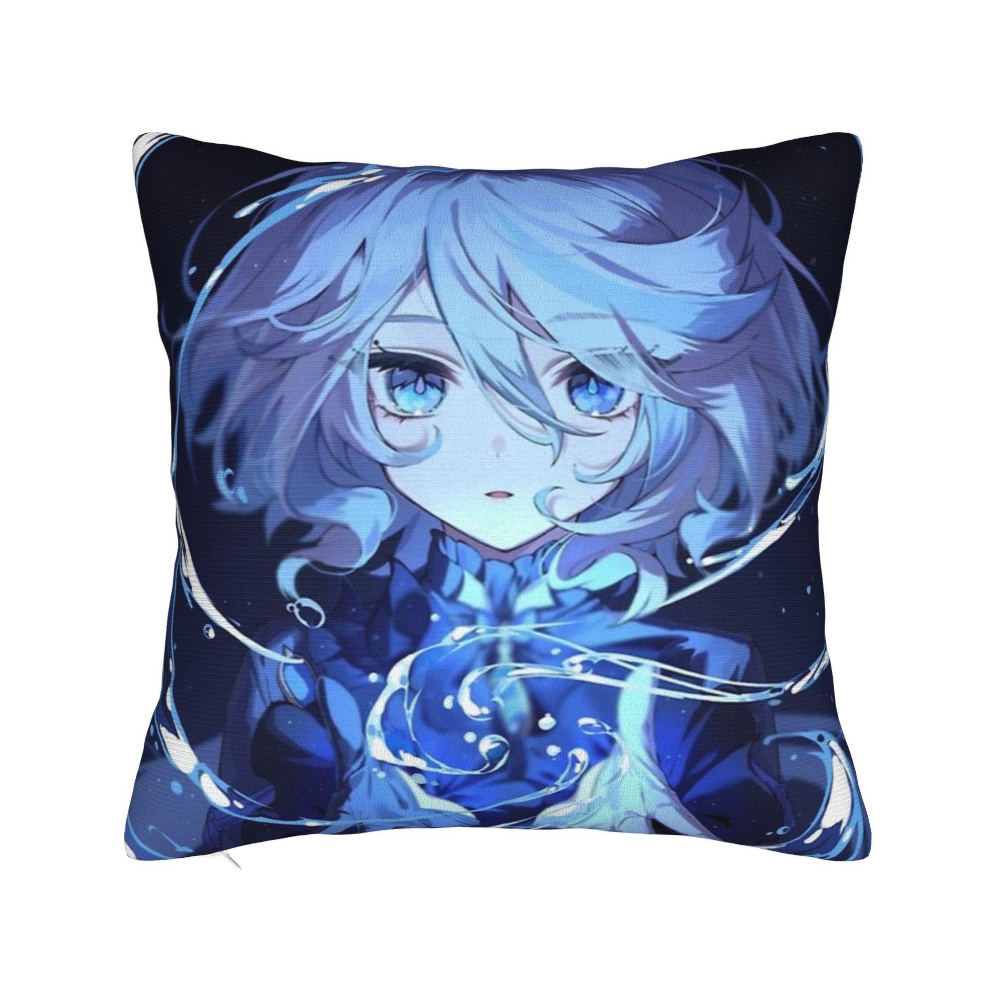 

Furina Genshin Impact Pillowcase Printing Polyester Cushion Cover Decorative Pillow Case Cover Home Zipper 18 30x30cm 12x12in