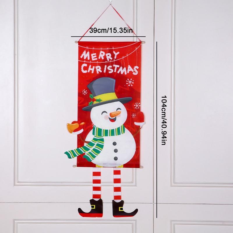 Christmas Hanging Flag Porch Door Banner Christmas Decorations For Home 2024 Ornaments Xmas Gifts Navidad New Year Decor 2024