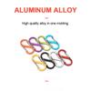 5Pcs Stainless Steel S Type Carabiner with Lock Mini Keychain Hook Anti-Theft Outdoor Camping Backpack Buckle Key-Lock Tool