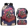 Christmas Backpack, 3D Digital Printed Backpack, Shoulder Bag, Pencil Case, Three-Piece Set