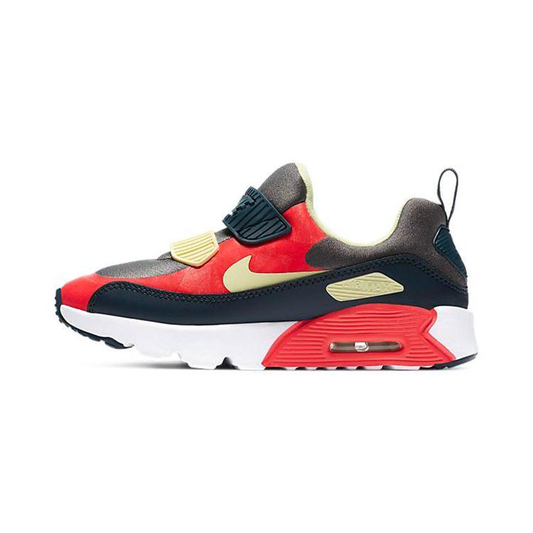 Nike Air Max 90 Retro Vzduchové odpružení Nízké Běžecké Boty Dětské tenisky Černá Červená 881927-023