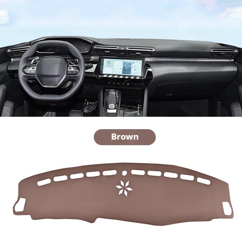 Für Peugeot 508L Leder Auto Armaturenbrett Sonnenschutzmatte Instrumentenbrett Rutschfeste Abdeckung Leder Zubehör Innenraumleisten