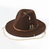 Chain Fedoras Hats for Women Luxury Designer Brand Church Hats Ladies Elegant Wedding Hat