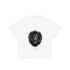 Men's Loose Fit T-Shirt White Lion Head Graphic Print Your Strong Point Text Casual Streetwear Top for Everyday Wear
