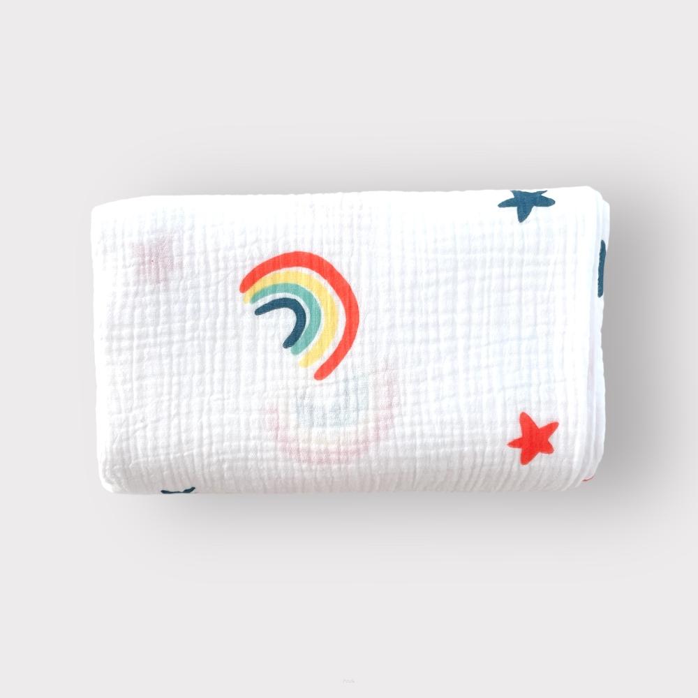 Muslin fitted sheet for crib 120*60 (rainbow)