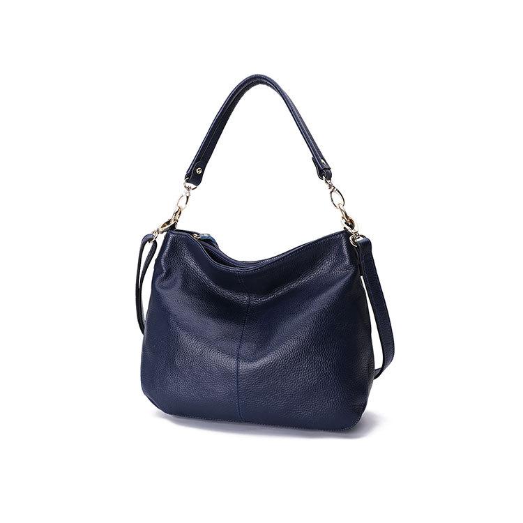 Кожаная ручная женская сумка, первый слой из коровьей кожи, повседневная сумка через плечо, мягкая кожаная сумка синий