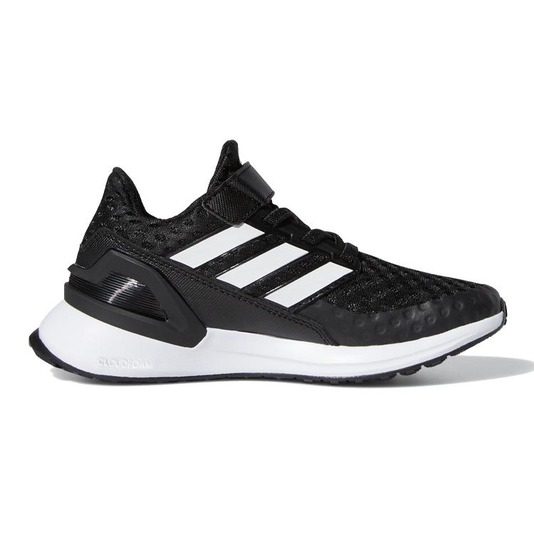 Adidas Rapidarun El K Fabric Slip Resistant Low top Kids' Running Shoes Black White Kids' EF9258