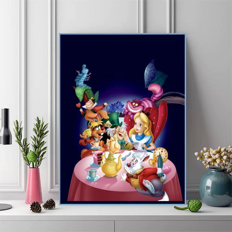Alice Wonderland Giggle.91 100% Round Full Drill 5D DIY Diamond Painting Embroidery Cross Stitch Rhinestone Décor
