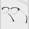 Men's Ultralight Browline Titanium Eyeglass Frame with Anti-Blue Light Lenses, Prescription-Ready