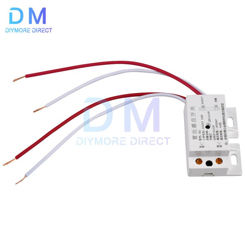 AC 220V Microwave Radar Sensor Switch Human Body Motion Induction Sensor for LED Light Sensors Switches