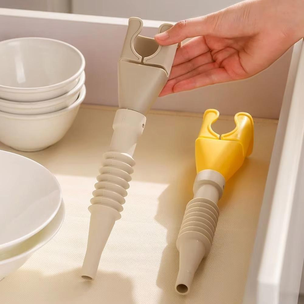 2PCS Wide-mouth Extendable Kitchen Funnel Telescopic Hose Sauce Dispensing Funnel Home