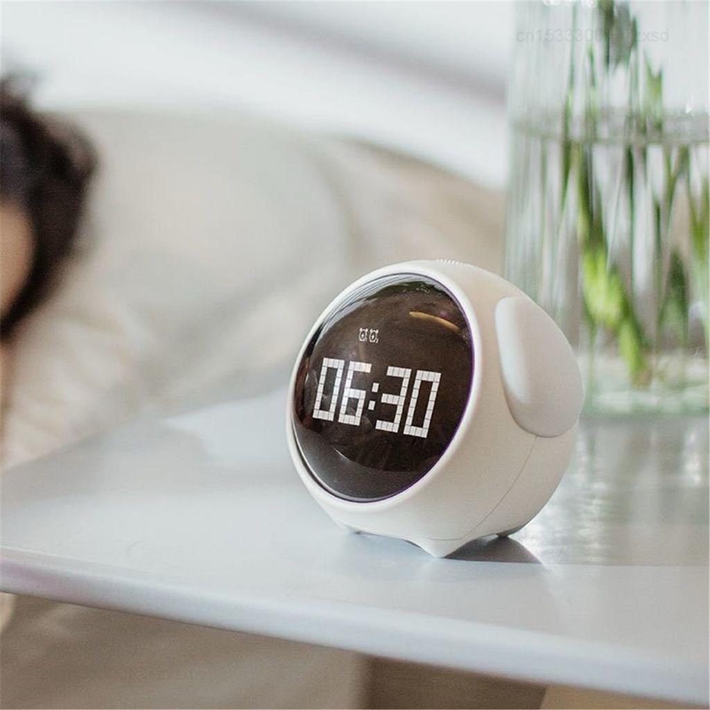 Mijia Cute Expression Alarm Clock Snooze Child Kids Digital Alarm Clocks Voice Control Intelligence LED Night Light Alarm Clock