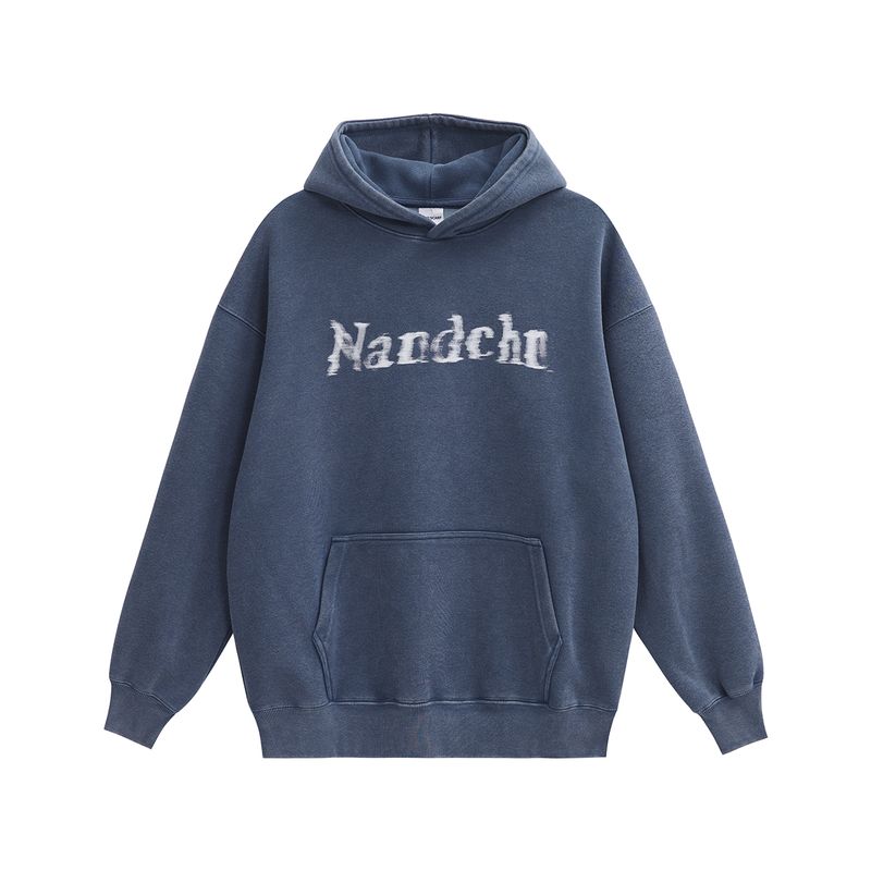 

Men s Original American Retro Letter Couple Hoodie Men s Autumn and Winter Trendy Brand Loose Casual Thickened Top Blue M