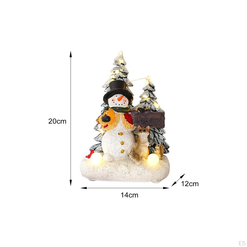 Christmas Illuminated Miniature Musical Ornament Resin Figurine Xmas Displays for Wedding, Home or