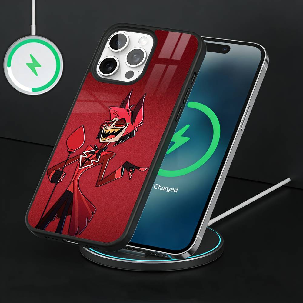 H-Hazbin Hotel Phone Case For iPhone17,16,15,14,13 Plus,Pro Max Magnetic For Magsafe Wireless Charging