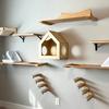 Wall-Mounted Cat Furniture Climbing Shelf with Steps and Stairway Sisal Rope for Scratching and Claw Grinding Cat Ladder