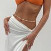 Acrylic Starfish Shell Waist Chain Colorful Rice Beads Belly Chain Sea Star Waist Chain  Festival