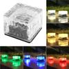 1500LM Solar Glass Brick Light Solar Ice Cube LED Light Crystal Brick Stone Lamp Garden Courtyard Pathway Patio Pool Decorative Festive