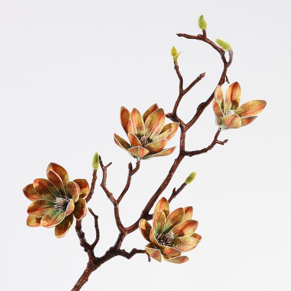 Large Simulation Big Magnolia Real Touch Faux Magnolia Branch Artificial Orchid  Living Room жёлтый